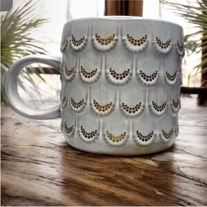 STARBUCKS 2016 Grey & Gold Mermaid Scale Mug - 10 fl oz - Collectible / Rare
